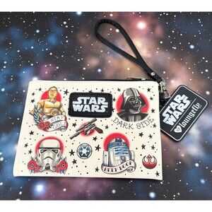 RARE Loungefly Star Wars OG Heart Logo Americana Tattoo Zip Wristlet Clutch NWT